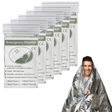 Emergency Blanket (6-Pack) ,Emergency Foil Blanket– 83" x 63" (210 x 160 cm) Survival Reflective Thermal Blanket Perfect for Outdoors, Hiking,