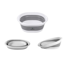 Collapsible Washing Up Bowl, Portable Foldable Basin for Kitchen, Camp, Travel, Square Camping Sink Basin 6L (Gray)