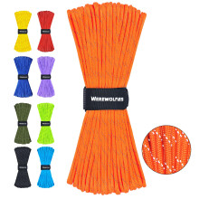 WEREWOLVES Reflective Paracord Rope 100FT, 7 Strand Type III Parachute Cord 4mm Thin Tent Rope for Outdoor Camping Hiking (Orange, 100FT)