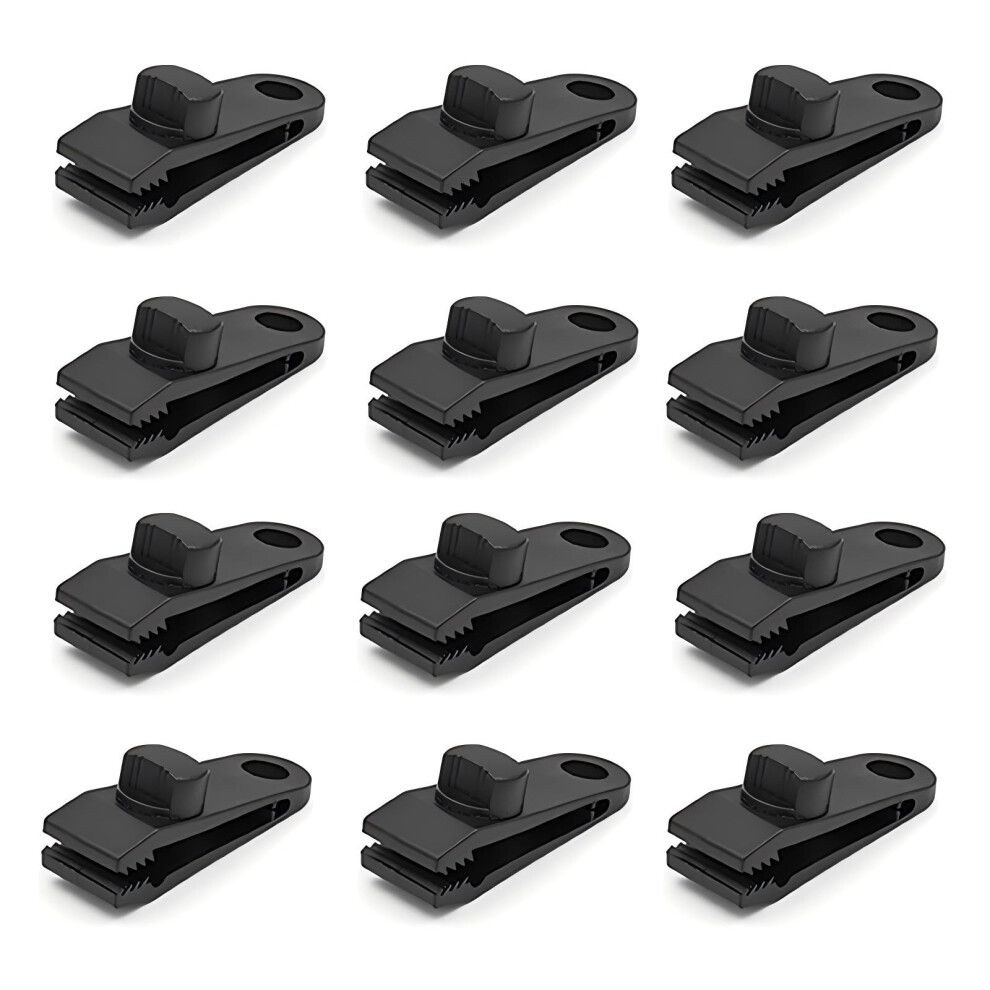 Langaelex 12Pcs Tarp Clips Set Tarpaulin Clips Heavy Duty Windproof Tent Clamps For Fixing Tarps, Awnings, Outdoor Camping, Caravan, Boat Cover, 5051224901104