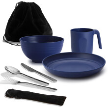 Camping Utensils, Reanea Camping Mess Kit for Travel, Camping, Picnic, Outdoor, Camping Gear Include Knife, Spoon, Fork Cutlery Set, Cup, Bowl, Plate,