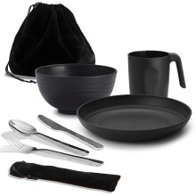Utensils, Reanea Mess Kit for Travel, Picnic, Outdoor, Gear Include Knife, Spoon, Fork Cutlery Set, Cup, Bowl, Plate, Essentials for 1