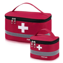 dogmoon First Aid Bag Empty, 2PCS Small/Large First Aid Emergency Organizer Bags, Portable Empty Medicine Bags, Medicine Travel Storage Bag Portable