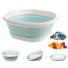9L Collapsible Washing Up Bowl - Portable Hand Wash Basin, Folding Washing Up Basin, Retractable Food Storage Basin, Multipurpose Outdoor Water Basin