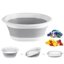 9L Collapsible Washing Up Bowl - Portable Hand Wash Basin, Folding Washing Up Basin, Retractable Food Storage Basin, Multipurpose Outdoor Water Basin