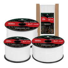 Kamu Synber 425 Paracord 3mm x 30m 100% Nylon Rope 3 Strands Parachute Cord Type II for Outdoor, Crafting, DIY | Support 192kg | White