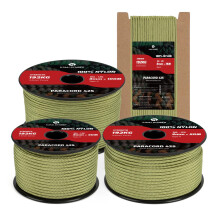 Kamu Synber 425 Paracord 3mm x 15m 100% Nylon Rope 3 Strands Parachute Cord Type II for Outdoor, Crafting, DIY | Support 192kg | Holy Guacamole