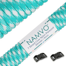 Namvo 550 Paracord Mil Spec Type III 7 strand parachute cord Total Length 100ft / 30 Meters, Blue Lake Camo