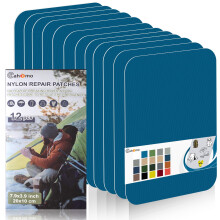 Nylon Repair Patches 20x10 cm 12 pcs Nylon Repair Tape Nylon Fabric Patch Self Adhesive Outdoor Camping Gear Nylon Repair Kit for Tent, Umbrella, Down