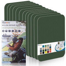 Nylon Repair Patches 20x10 cm 12 pcs Nylon Repair Tape Nylon Fabric Patch Self Adhesive Outdoor Camping Gear Nylon Repair Kit for Tent, Umbrella, Down