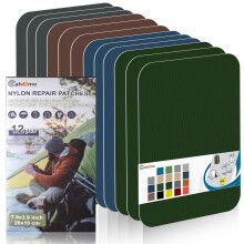 Nylon Repair Patches 20x10 cm 12 pcs Nylon Repair Tape Nylon Fabric Patch Self Adhesive Outdoor Camping Gear Nylon Repair Kit for Tent, Umbrella, Down