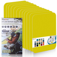 Cahomo Nylon Repair Patches 20x10 cm 12 pcs Nylon Repair Tape Nylon Fabric Patch Self Adhesive Outdoor Camping Gear Nylon Repair Kit for Tent,