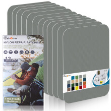Cahomo Nylon Repair Tape 20x10 cm 12 pcs Self-Adhesive Multi-Purpose Outdoor Camping Gear Kit for Tent, Umbrella, Down Jackets, Sleeping Bag, Knapsack