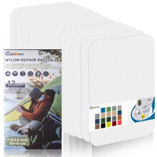 Cahomo Nylon Repair Patches 12pcs 10cm x 20cm White Self-Adhesive Outdoor Camping Gear Kit for Tent, Umbrella, Down Jackets, Sleeping Bag, Knapsack