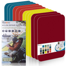 Cahomo Nylon Repair Patches 12 pcs, 10cm x 20cm, Self-Adhesive, Waterproof, Outdoor Camping Gear, Tent, Umbrella, Jackets, Sleeping Bag, Knapsack
