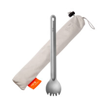TiTo Titanium Long Handle Spork and Spoon Eco-Friendly Ultralight Portabale Flatware for Outdoor Camping Backpacking Hiking Travel Picnic Tableware