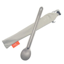 TiTo Titanium Long Handle Spork and Spoon Eco-Friendly Ultralight Portabale Flatware for Outdoor Camping Backpacking Hiking Travel Picnic Tableware