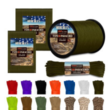 HERCULES 550 Paracord 4mm Type III 7 Strands Parachute Cord, 100' Army Green Utility Rope for Crafting, DIY, Camping, Survival, Outdoor