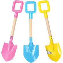 MTDASB Metal Beach Shovels - 16" Durable Sand Spades with Wooden Handles for Kids & Adults - Multipurpose for Digging & Shoveling