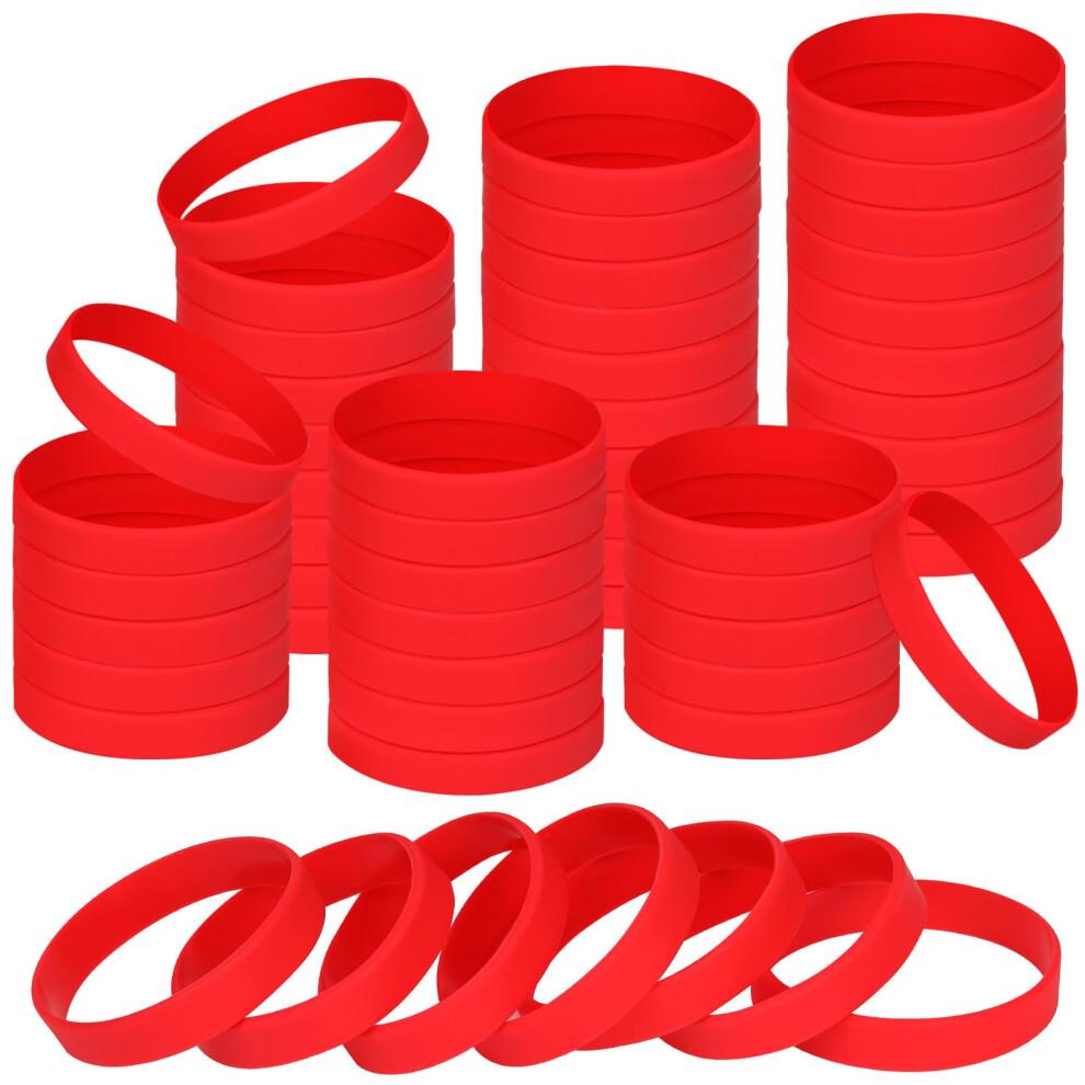 Photos - Other Trainers NAHRMY 8 inch Silicone Wristbands Blank Red Rubber Bracelets for Adult, 120 pcs Sports Party Silicone Elastic Wristband Bulk