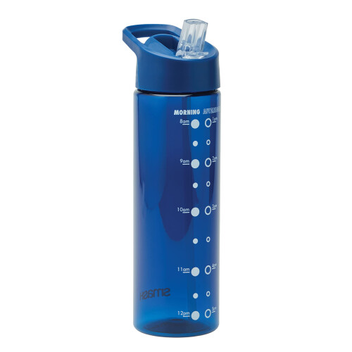 Smash Smash Water Bottle with Water Timings 700ml Navy