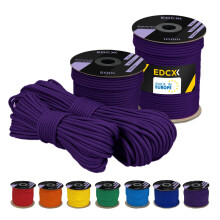 EdcX 4 mm Polyester Paracord 550 (15, 30 and 50 m) ? 4 mm Type III, Tear-Resistant Parachute Cord for Survival Made of 100% Polyester with 7 Wires |