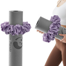 Slim Panda Yoga Mat Strap, 2-in-1 Yoga Mat Carrier & Hair Scrunchie, Premium Velvet Adjustable Carry Strap for 1-6mm Mats | Portable, Stylish, Durable