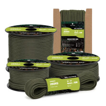 Kamu Synber Paracord 550 Type III 4mm 30m 7 Strands 100% Polyester Rope Parachute Cord Ideal for Crafting, Outdoor, Survival | Support 250kg | Army