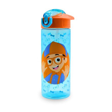 Blippi 600ml Kids Water Bottle with Flip Spout, Lockable Leak?Proof Lid & Straw ? Official Blippi Drinks Bottle for School, Sports, Travel & Everyday