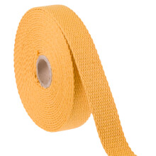 Heavy Duty Cotton Webbing Strap, 1 or 1.5 Inches and Colours, 5m (Mustard, 25mm)