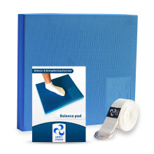 Physiotherapists Recommended Foam Balance Pad - Stretching Strap included I Balance Pads for PT Rehab & Ankle Recovery, Lower Back/Knee Pain I Ideal