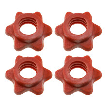 OTOTEC 4x 25mm Barbell Bar Hex Nuts 1 Inch Red Spin-Lock Collars Fitness Equipment Accessories For Lifting Barbells Dumbbell Bars
