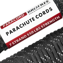 Brotree 4mm Paracord 550 30M 100% Nylon Rope 7 Strands Type III Parachute Cord for Outdoor and DIY - 250kg Breaking Load (Reflective Black)