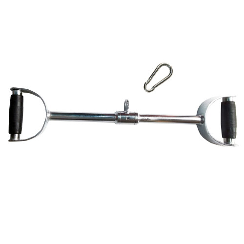 Lat Bar Cable Machine Attachment Curl Pulldown Bar Barbell Revolving Bar, Multi-Exerciser Cable Attachment Bar, Solid Steel Tricep Press Down Bar with