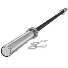 SPORTNOW 7ft Olympic Barbell Bar with Spring Clips for 2" Weight Plates, 19kg Home Gym Weight Lifting Bar, Up to 200kg