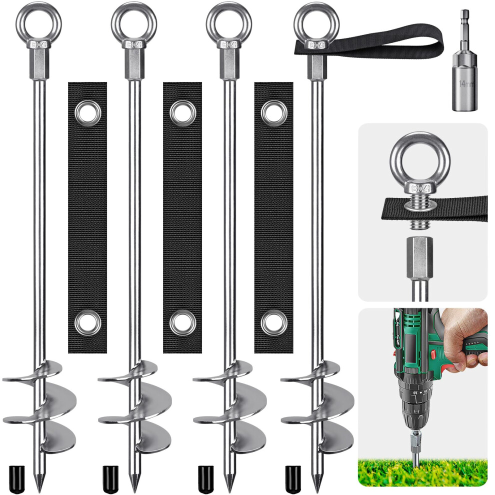 Photos - Trampoline Accessory Insaga Ground Anchor Heavy Duty 76cm Ground Pegs kits Fit for All Tents, Trampolines anchor kit for Camping/Shed/Dog/Garden
