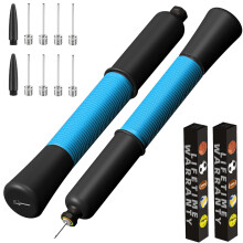 Ball Pump with Needle Storage(Never Lose Pin) Football Pump with 5 Needles and Extendable Cable, Soccer Football, Volleyball Rugby Ball Inflator -