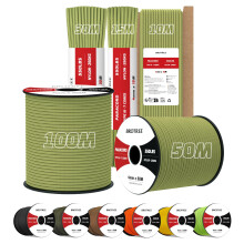 Brotree 4mm Paracord 550 15M 100% Nylon Rope 7 Strands Type III Parachute Cord for Outdoor and DIY - 250kg Breaking Load (Holy Guacamole)