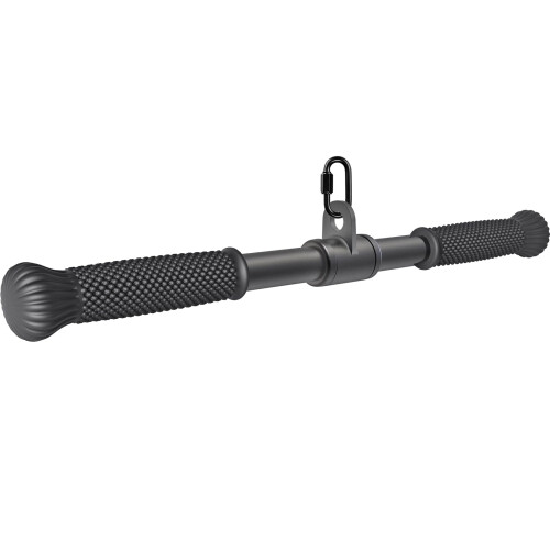 SELEWARE 18" Rotating Straight Bar Gym Cable Machines Attachments, Bicep Tricep Press Lat Pull Down Bar with Non-Slip Grip, Lat Pulldown Attachments