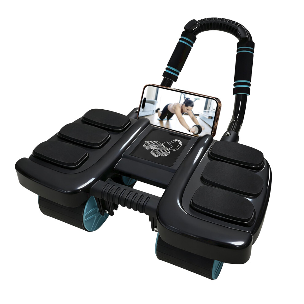 Photos - Other Trainers Laaorr Abdominal Wheel Roller with Knee Mat Ab Roller Exercise Wheel Automatic Rebound Elbow Support 4 Wheels Core Strength