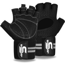 SAWANS Weight Lifting Gloves Gym Workout Fitness Wrist Wrap Support Men Women Fingerless Gloves Full Finger Touchscreen Padded Non Slip Palm