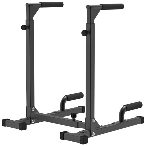 SELEWARE Solid Dips Bar, Adjustable Dip Station, Home Gymnastics Equipment, Multifunctional Strength Training Support with Triceps Push-Up Bar,
