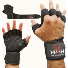 HMH Sports Weight Lifting Gloves with Wrist Support, Adjustable Straps for Men Women, Anti Slink Padded Extra Grip Palm Protection, Breathable