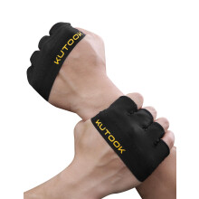 KUTOOK Gym Gloves Men Women Weight Lifting Fitness Training Hand Pull Up Workout with Wrist Support Black XL