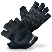Repton Fitness Gears Gym Gloves with Wrist Strap, Weight Lifting Gloves Breathable Mesh Back & Antislip Padding on Palms (Black Without Wrap, S)