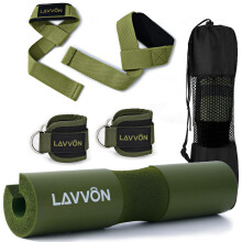 Barbell Squat Pad Set - Hip Thrust Pad-Extra Thick Foam Padding for Neck & Shoulder Support, Strength Training Equipment Attachments Gym Fitness