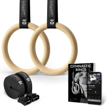 LISTHEN Wooden Gymnastics and Crossfit Rings, Calisthenics Rings for Suspension Training, for Home and Outdoors, Pull-ups, Dips, Pull-ups, Bodyweight