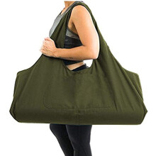 Namvo Large Yoga Mat Bag Multi-Purpose Gym Bag Yoga Mat Tote Sling Carrier with Side Pocket Fits Most Size Mats Army Green