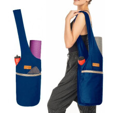 ALLEN & MATE 100% Cotton Unisex Yoga Mat Bag ? Versatile Carrier with Mat Straps, Large Storage Pockets Fits Yoga & Pilates Mats