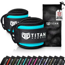 Titan Armour? Ankle Straps for Cable Machines | Gym Cuffs w/Heavy-Duty Steel Double D-Rings & Adjustable Strap | Lower Body Workouts Inc. Leg